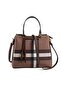 Dark Brown - Brown Plaid Women's Handbag Sp969 - 6