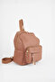 Women's Koala Brown 3 Compartment Soft Faux Leather Zipper Closure Travel & Daily Backpack - 2