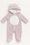 Teddy Bear Ears Plush Booties Jumpsuit with Zipper for Baby Girls and Boys Winter Thick Outdoor - 2