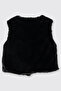 Baby Girl Plush Black Vest - 2