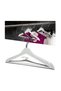24 Pieces Wooden Look Plastic White Clothes Hangers