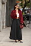 Women's Scuba Fabric Flared Skirt with Elastic Waist - 3