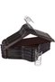 12 Wooden Look Plastic Clothes and Clothes Hangers Black