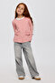 Girl's Pocket Detailed Buttoned Knitted Pink Cardigan