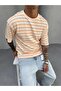 Orange Striped Knitwear T-Shirt - 4