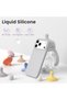Case for iPhone 17 Pro Max, Velvety SIlicone with Microfiber Interior, Light Gray - 2