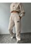 Unisex Men's Women's Sport Printed Oversize 3 Thread Hooded Tracksuit Set - 3
