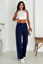Women's Elastic Waist Lace-Up Wide Leg Pants – Comfortable & Minimal Style