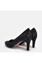Large Size Women's Stiletto Satin with Stone 41-42-43-44-Black Satin - 5