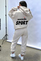 Unisex Men's Women's Sport Printed Oversize 3 Thread Hooded Tracksuit Set - 5