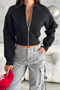 Women's Zippered Fit Cropped Sweatshirt – Sporty & Urban Style - 2