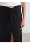 Mg Trend'En Black Elastic Waist Gathered Skirt - 3