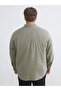 Plus Size Regular Fit Long Sleeve Dobby Men's Shirt - 8