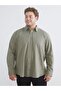 Plus Size Regular Fit Long Sleeve Dobby Men's Shirt