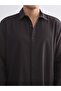 Regular Fit Long Sleeve Dobby Men's Shirt - 3