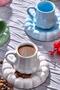 Modern Colorful Coffee Cup Set for 6 People, 12 Pieces - Stylish Design Serving Set - 2