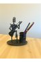 Skull Metal Pen Holder and Guitar Figure – Desktop Organizer (14X16 cm) - 3