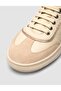 100% Genuine Leather Suede Mixed Beige Women's Shoes - 6