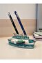 Blue Cruise Ship Water Pen Holder – Desk Decor with Capacity for 4 Pens (16 cm) - 3
