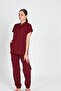 Luxury Stretch Fabric Scrubs Nurse and Doctor Uniform Set Hospital Uniform Burgundy - 4