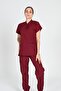 Luxury Stretch Fabric Scrubs Nurse and Doctor Uniform Set Hospital Uniform Burgundy