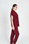 Luxury Stretch Fabric Scrubs Nurse and Doctor Uniform Set Hospital Uniform Burgundy - 2