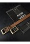 2-Piece Antique Square Gold Buckle Women's Trouser Belt, Coat Belt, Dress Belt, Shirt Belt - 2