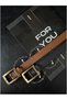 2-Piece Antique Square Gold Buckle Women's Trouser Belt, Coat Belt, Dress Belt, Shirt Belt