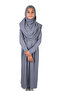 One-Piece Children's Prayer Dress with Practical Headscarf, Ages 8-12 - Gray - 5