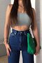Peyton Women's Dark Blue Extra High Waist Stretchy Waist Comfortable Wide Leg Jeans - 4