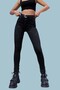 Women's High Waist Narrow Leg Stretch Fabric Shaping / Sculpting Colorfast Anthracite Nail-Tipped Narrow Fit Jeans - 3