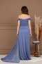 Glittery Balen Detailed Long Evening Dress - Indigo Blue - 9