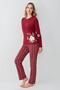 Mother and Daughter Burgundy Pajama Set, Should Be Added to the Cart Individually to Make a Combination. - 3