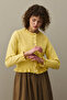 Thin Ruffled Mohair Cardigan Yellow - 4