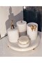 Decorative White Marble Gold Angel Wing Detailed 5-Piece Bathroom Set Set - 3