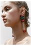 Tulip Motif Chain Detail Zr Earrings