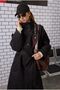 Funnel Neck Long Trench Coat Black