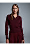 10816 Wool Blend Buttoned Knit Sweater-Burgundy M.