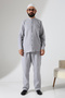 Men's Muslin Hakim Collar Shirt with Pockets and Pants Two-Piece Set, Hajj Umrah Outfit - Gray (Ans) - 5
