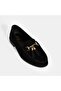 Women's Black Suede Loafer with Tassel Accessories - 5