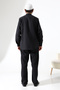 Men's Muslin Hakim Collar Shirt with Pockets and Pants Two-Piece Set, Hajj Umrah Outfit - Black (Ans) - 8