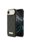 iPhone 17 Air Compatible Case Licensed M-Safeli 4g Patterned Pu Metal Plate Classic Logo Black