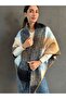 200X85 cm Soft Plaid Triangle Crochet Embroidered Women's Shawl - 4