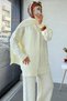 Premium Knitted Pattern Scarf Detailed Women's Knitwear Set – White - 3