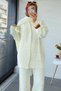 Premium Knitted Pattern Scarf Detailed Women's Knitwear Set – White - 2