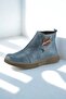 Genuine Leather, Buckle Detailed, Zippered Blue Boots