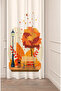 Autumn Golden Leaf Street Lamp Nature Patterned Special Design Digital Printed Stylish Style Background Curtain