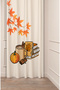 Book Autumn Golden Leaf Coffee Brown Cinnamon Patterned Special Design Digital Printed Style Background Curtain