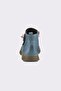 Genuine Leather, Buckle Detailed, Zippered Blue Boots - 4