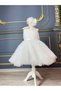Girls' White One Shoulder Pearls Dress,Girls' Party Dress